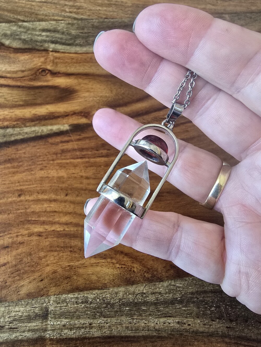 Discontinued And Rare Evil Pawn Jewelry Quartz Generator With Red Garnet